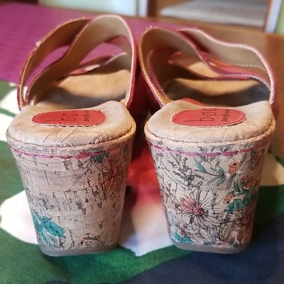 💕BOC💕 Leather Floral Cork Platform Sandal Wedge - Picture 8 of 14